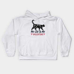 My Cat is my Valentine Kids Hoodie